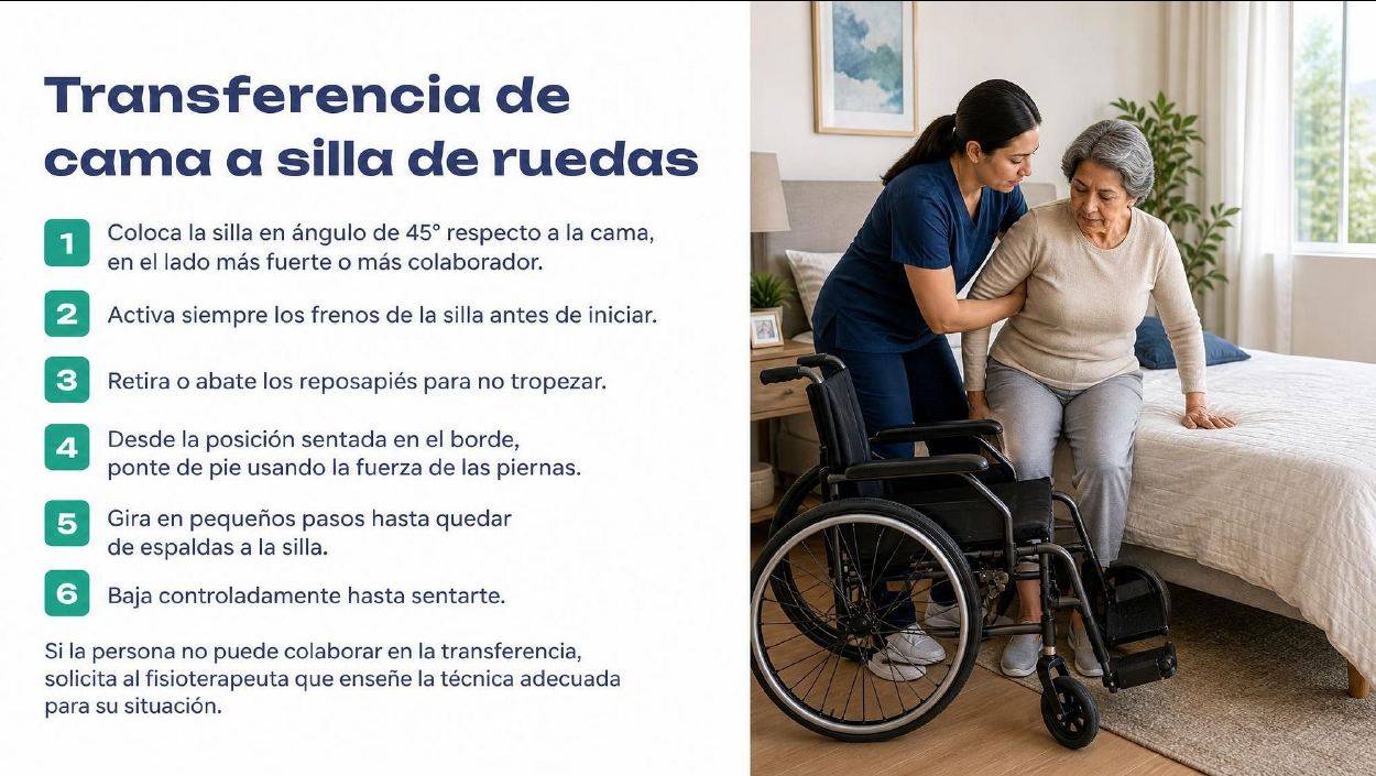 Página interior del manual: Transferencia cama-silla