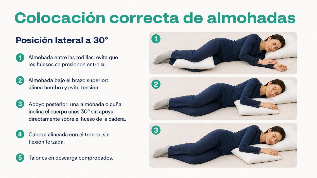 Página interior del manual: Colocación de almohadas