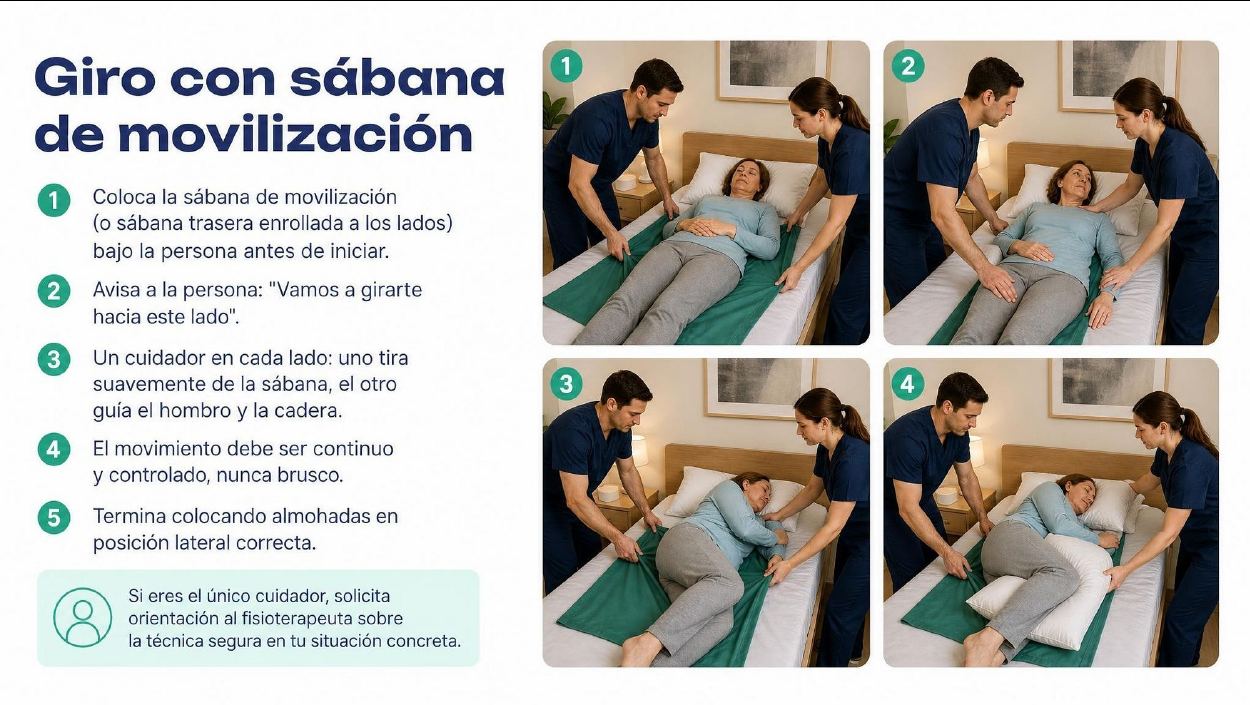 Página interior del manual: Giro con sábana