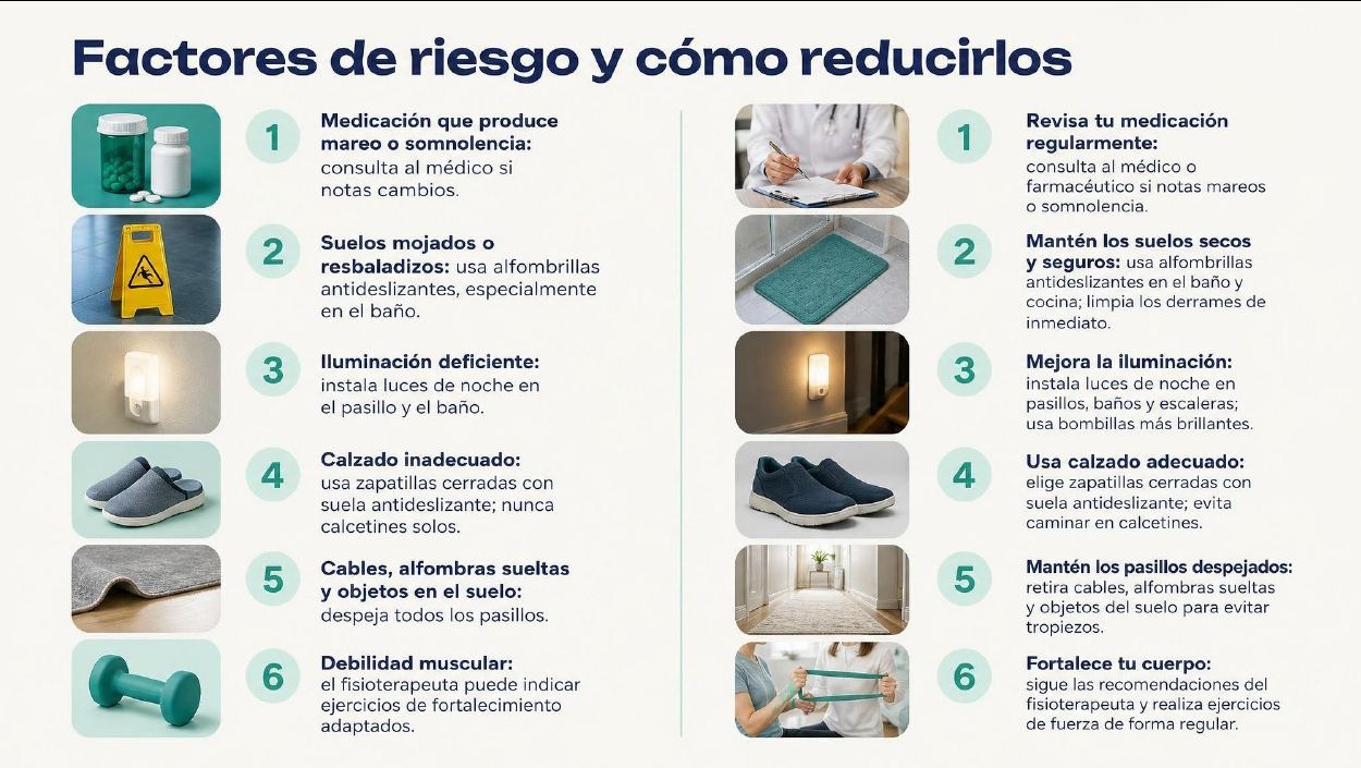 Página interior del manual: Prevención de caídas